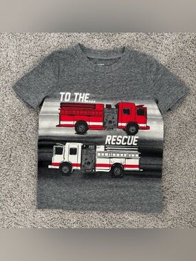 Carter’s Tee with Fire Truck Graphic